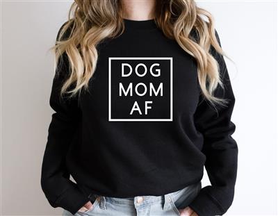 Dog Mom AF Crewneck Sweatshirt – Cozy Gildan G180 Fit - Bark & Beyond