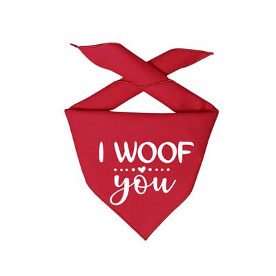Valentine Dog Bandana | I WOOF you in Red
