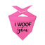 Valentines Day Dog Bandana | I WOOF you in Pink