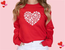 Valentine Dog Heart Sweatshirt Red