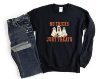No Tricks Just Treats Dog Ghosts Halloween Unisex Crewneck Sweatshirt - Ships Free