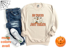 No Tricks Just Treats Dog Ghosts Halloween Unisex Crewneck Sweatshirt - Ships Free