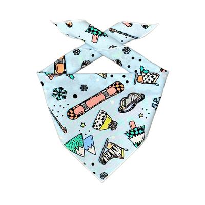 Winter Snowboard Dog Bandana