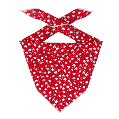 Red USA Silver Stars Dog Bandana