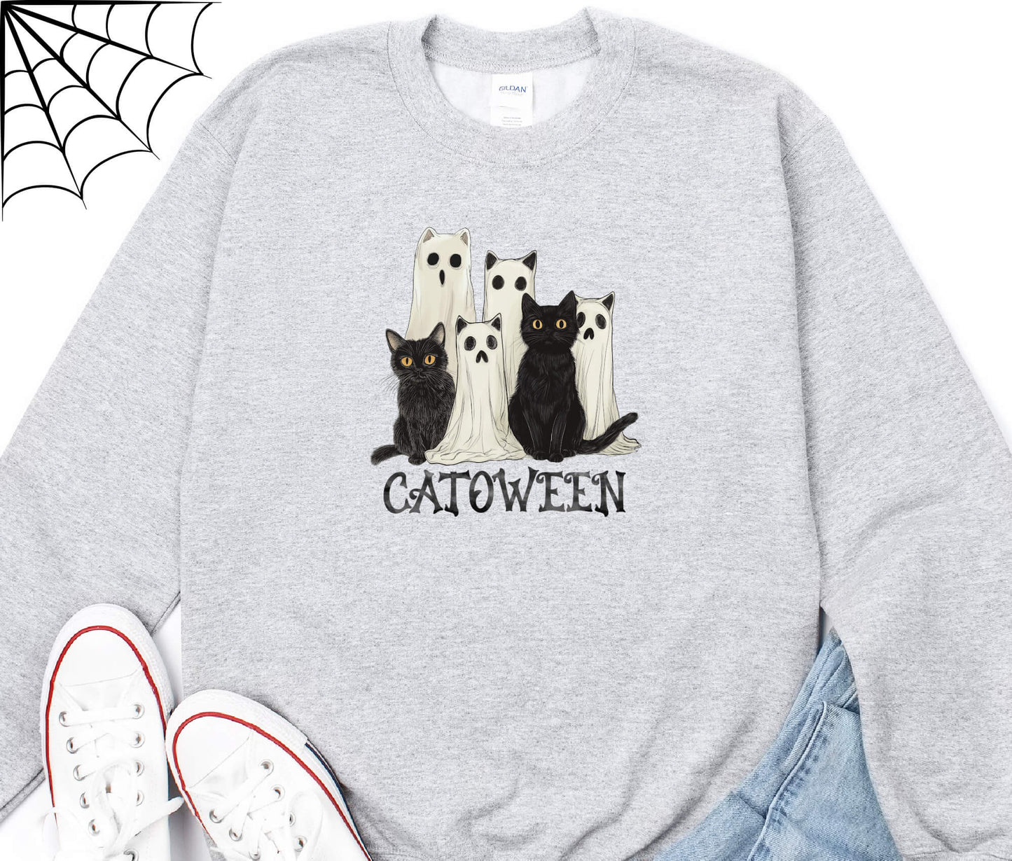 Catoween Cat Mom Unisex Crewneck Sweatshirt - Ships Free