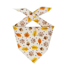 Fall Bandana Dog Bandana | Thanksgiving | Leaves, Acorns, Paws | Ships Free