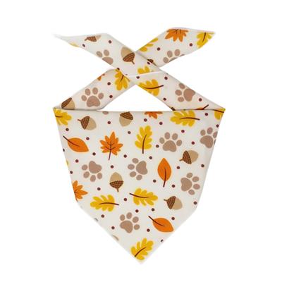 Fall Bandana Dog Bandana | Thanksgiving | Leaves, Acorns, Paws | Ships Free