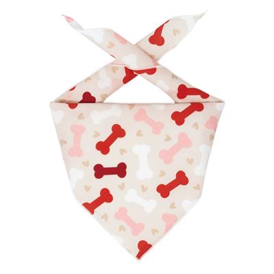Valentine Dog Bones Bandana – Handmade Cotton Dog Bandana