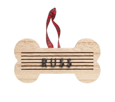 Christmas Wooden Dog Bone Letterboard Ornament of