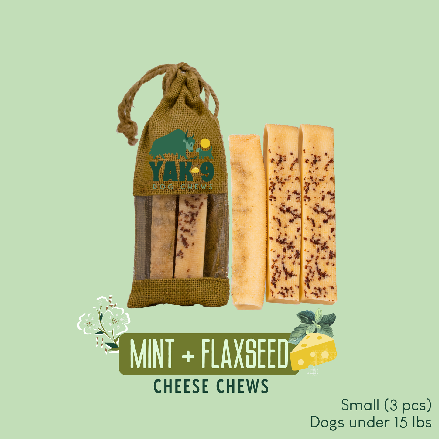 Flaxseed & Mint Cheese Chews for Dogs