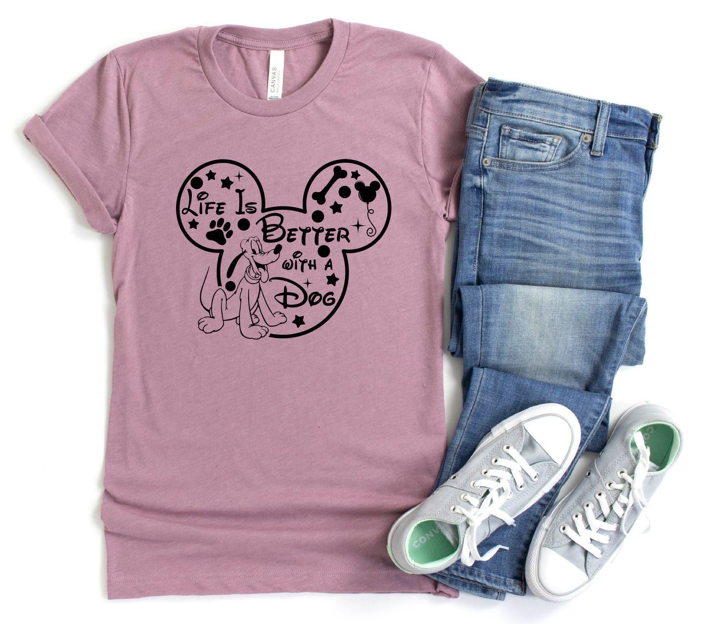Life is Better with a Dog Pluto Dog T-Shirt | Ships Free