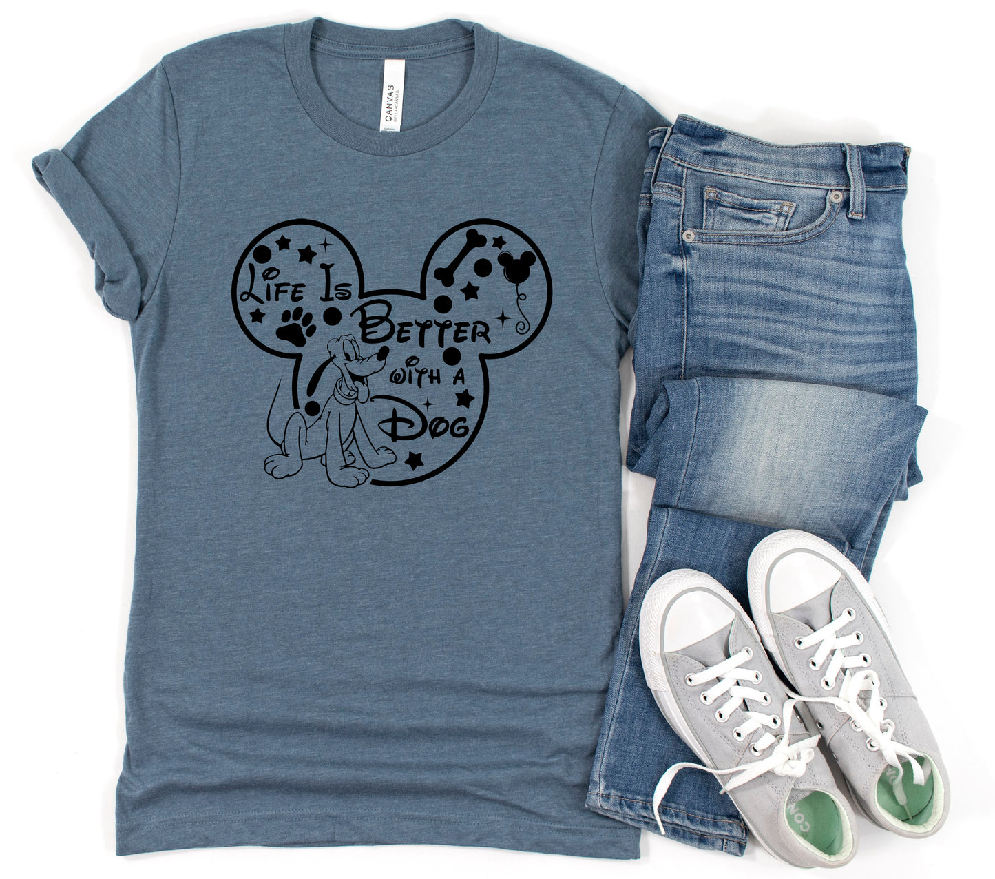 Life is Better with a Dog Pluto Dog T-Shirt | Ships Free