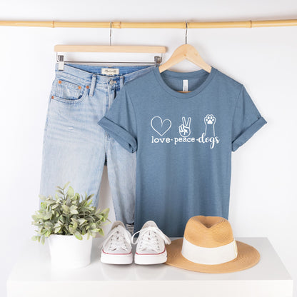 Love Peace Dogs T-Shirt - Bark & Beyond