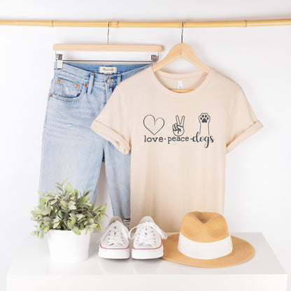 Love Peace Dogs T-Shirt - Bark & Beyond