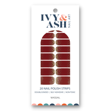 Wassail | Deep Red Gold Glitter Christmas Holiday Nail Wraps