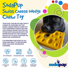 Swiss Cheese Wedge Nylon Dog Chew Toy for Aggressive Chewers | SodaPup