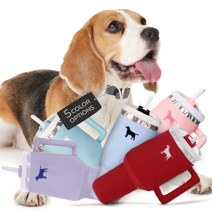 Pup Cup Tumbler Plush Squeaky Dog Toy- Ideal Birthday Dog Toy Gift