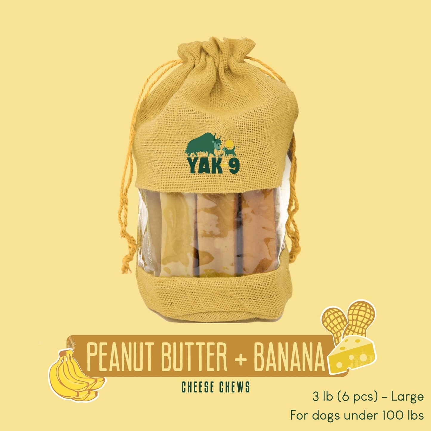 Peanut Butter & Banana Chews for Dogs
