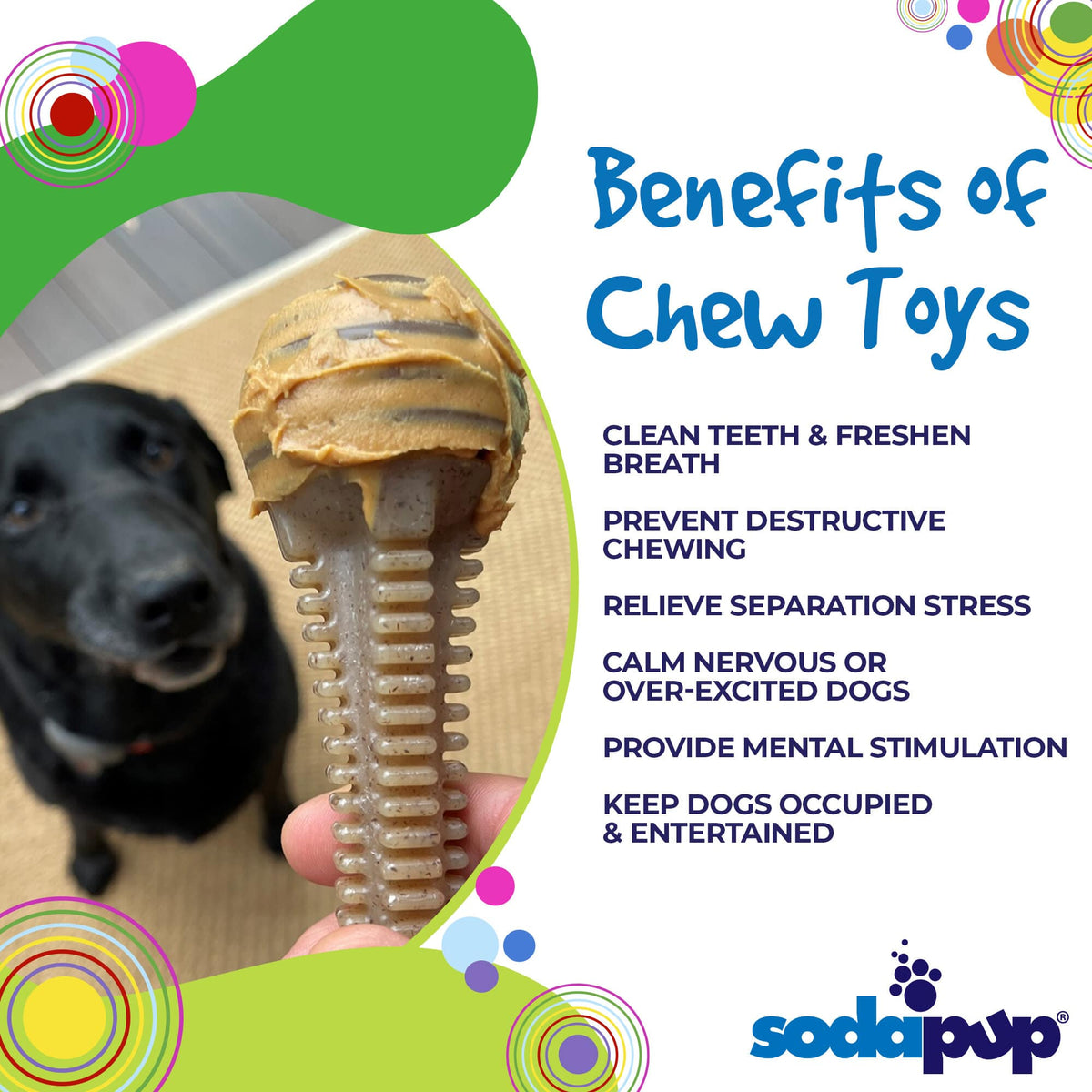 Honey-colored SodaPup Nylon Dental Tower chew toy for aggressive dogs, designed to promote dental health and durability.