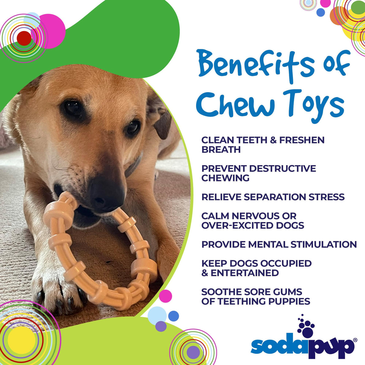 Chicken Flavored Teething Ring for Puppies & Aggressive Chewers | USA Made