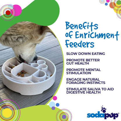 SodaPup Java eBowl deep slow feeder dog bowl for enrichment, made in the USA, featuring a durable design with food maze for dogs.