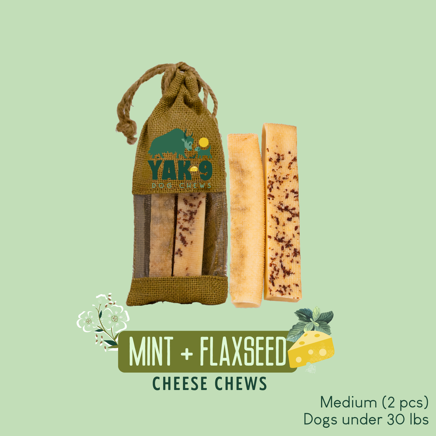 Flaxseed & Mint Cheese Chews for Dogs