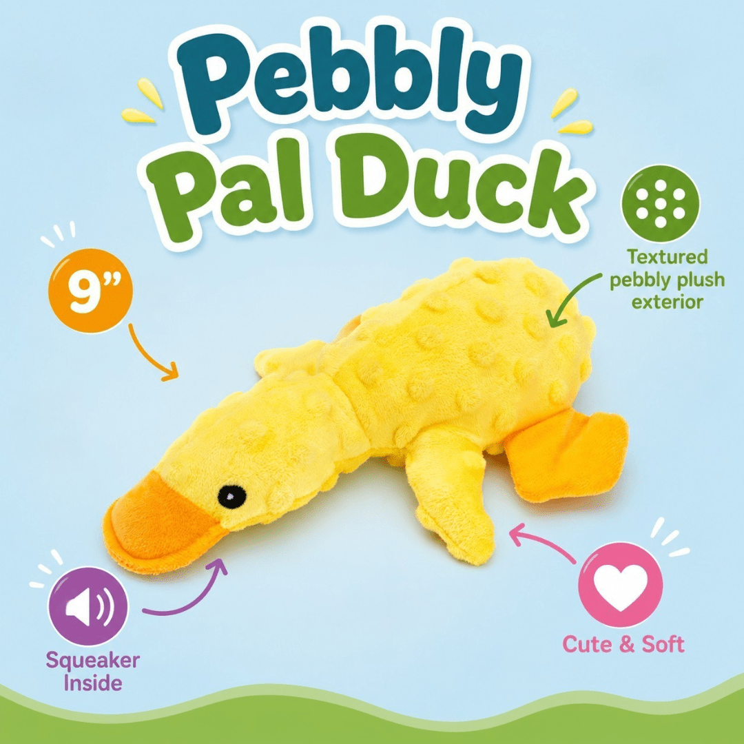 Pebbly Pal Plush Dog Toy with Squeaker