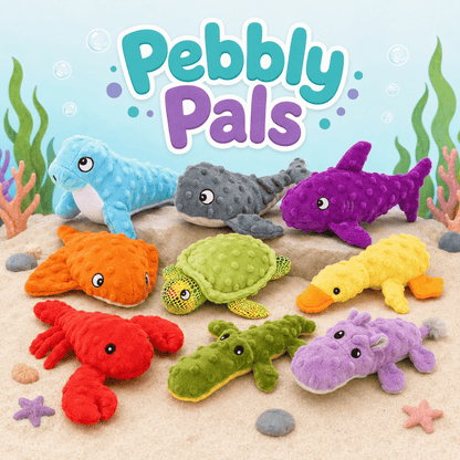 Pebbly Pal Plush Dog Toy with Squeaker