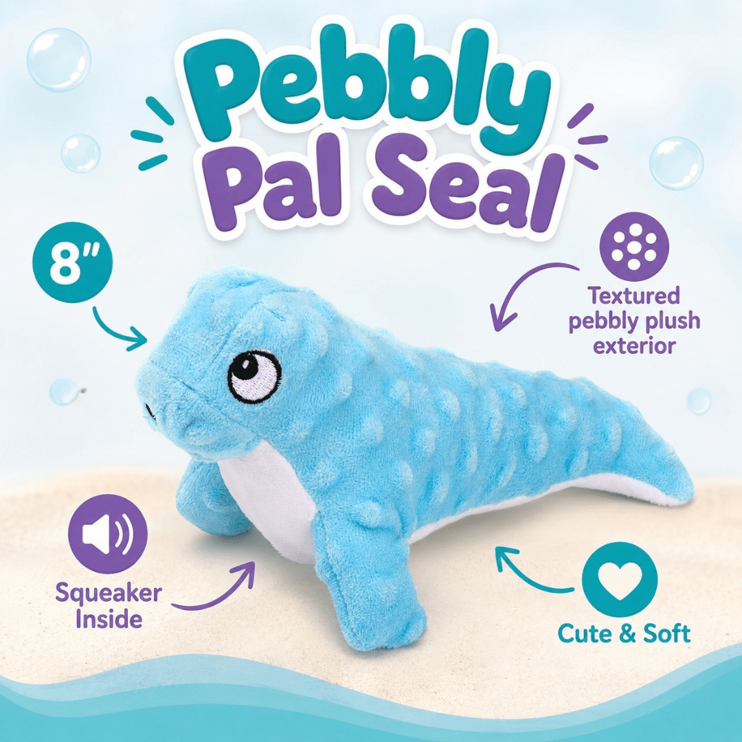 Pebbly Pal Plush Dog Toy with Squeaker