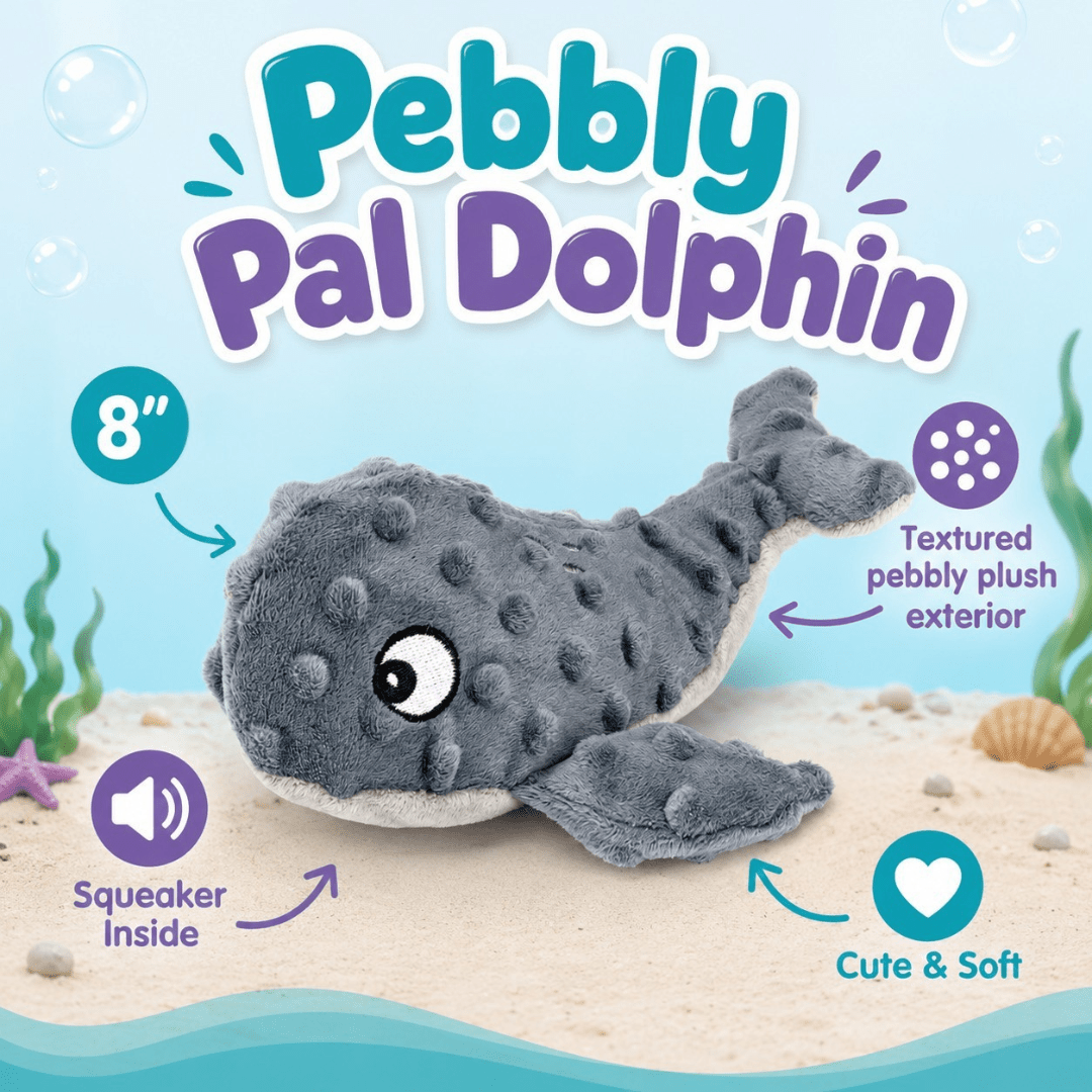 Pebbly Pal Plush Dog Toy with Squeaker