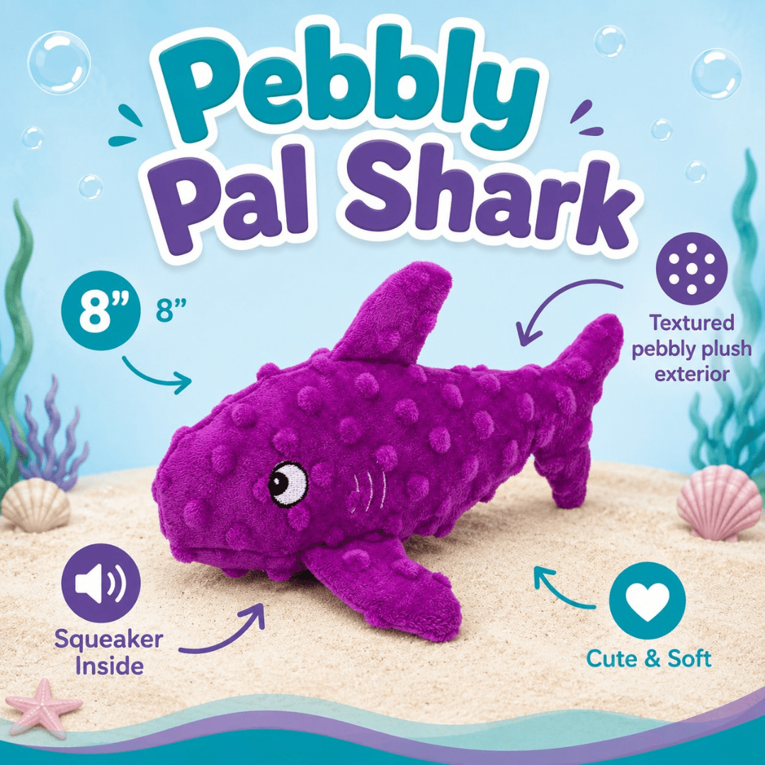 Pebbly Pal Plush Dog Toy with Squeaker