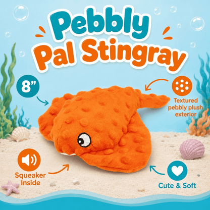 Pebbly Pal Plush Dog Toy with Squeaker