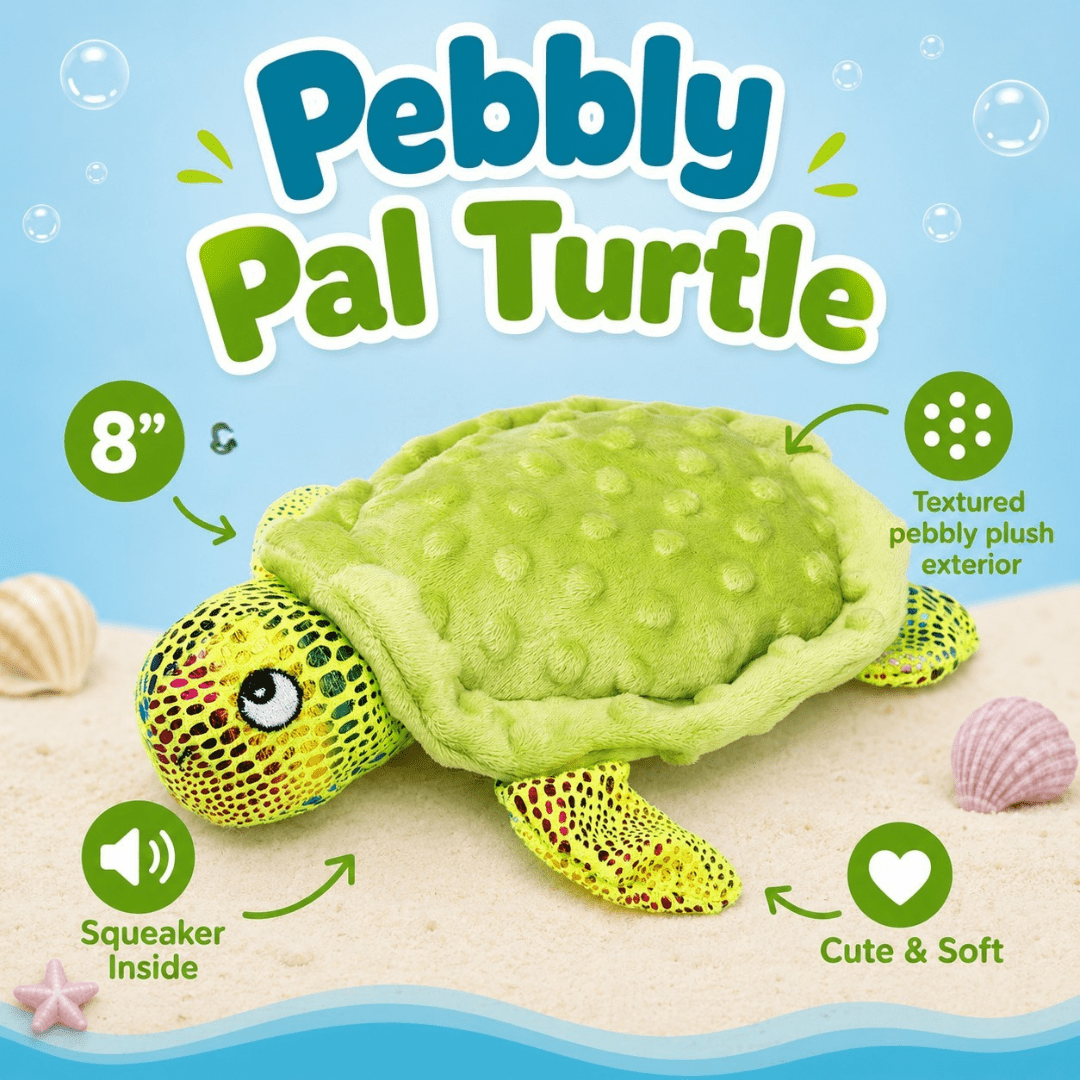 Pebbly Pal Plush Dog Toy with Squeaker