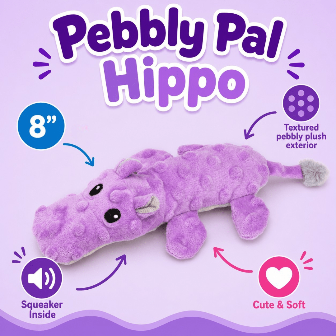 Pebbly Pal Plush Dog Toy with Squeaker