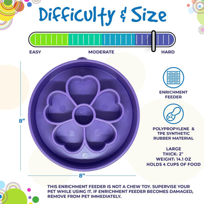 Flower eBowl Deep Slow Feeder Dog Bowl for Enrichment | USA Made
