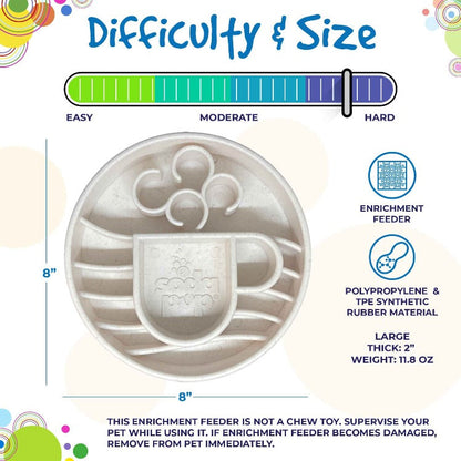 Blue SodaPup Java eBowl deep slow feeder dog bowl for enrichment, made in the USA, designed to challenge and entertain dogs.