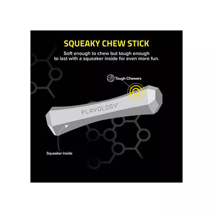 Playology Squeaky Chew Stick – Peanut Butter Scented | Large | Tough Dog Toy for Power Chewers 35 lbs+