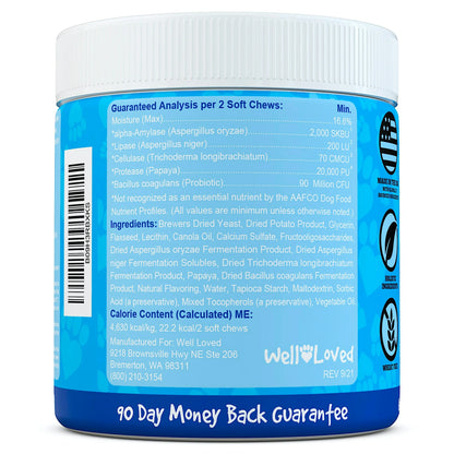Well Loved Probiotics for Dogs, Dog Probiotics and Digestive Enzymes Supplement