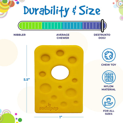 Swiss Cheese Wedge Nylon Dog Chew Toy for Aggressive Chewers | SodaPup