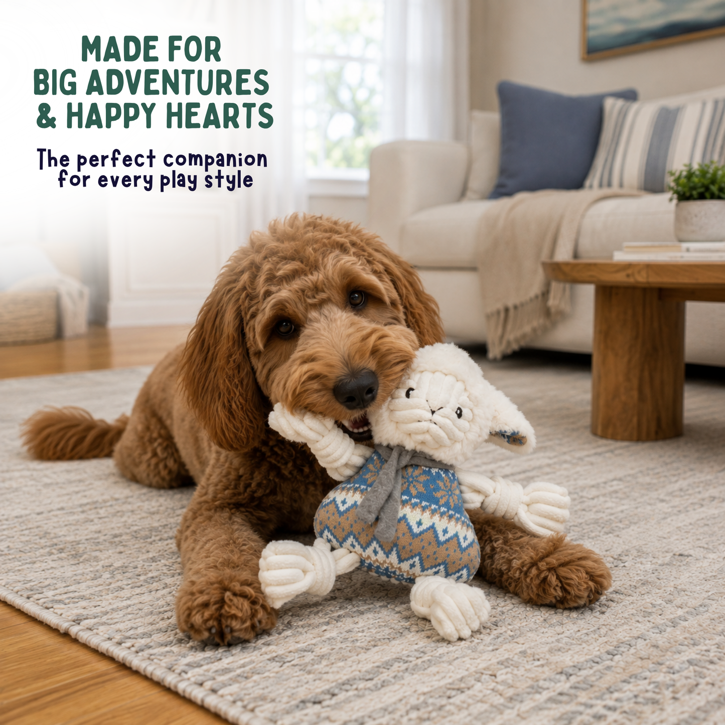 Leo Lamb Plush Dog Toy Knottie®