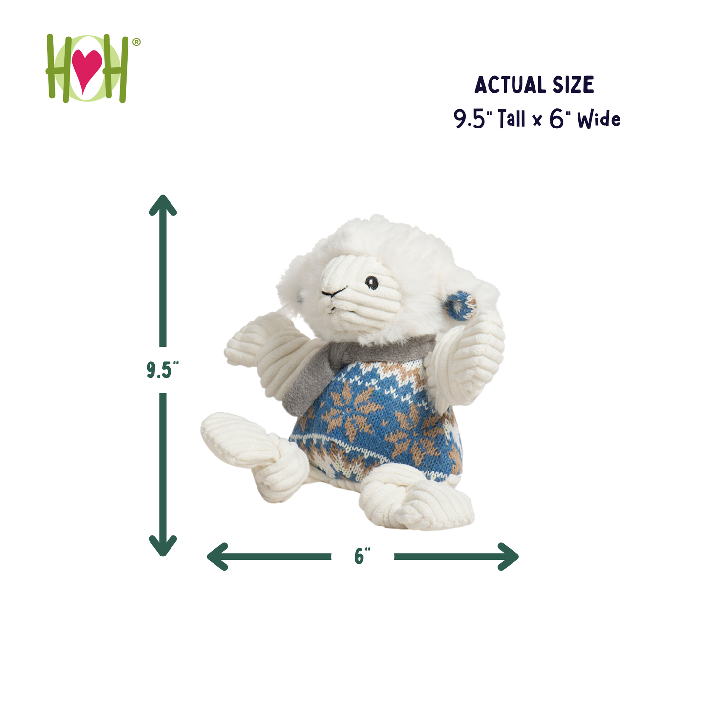 Leo Lamb Plush Dog Toy Knottie®
