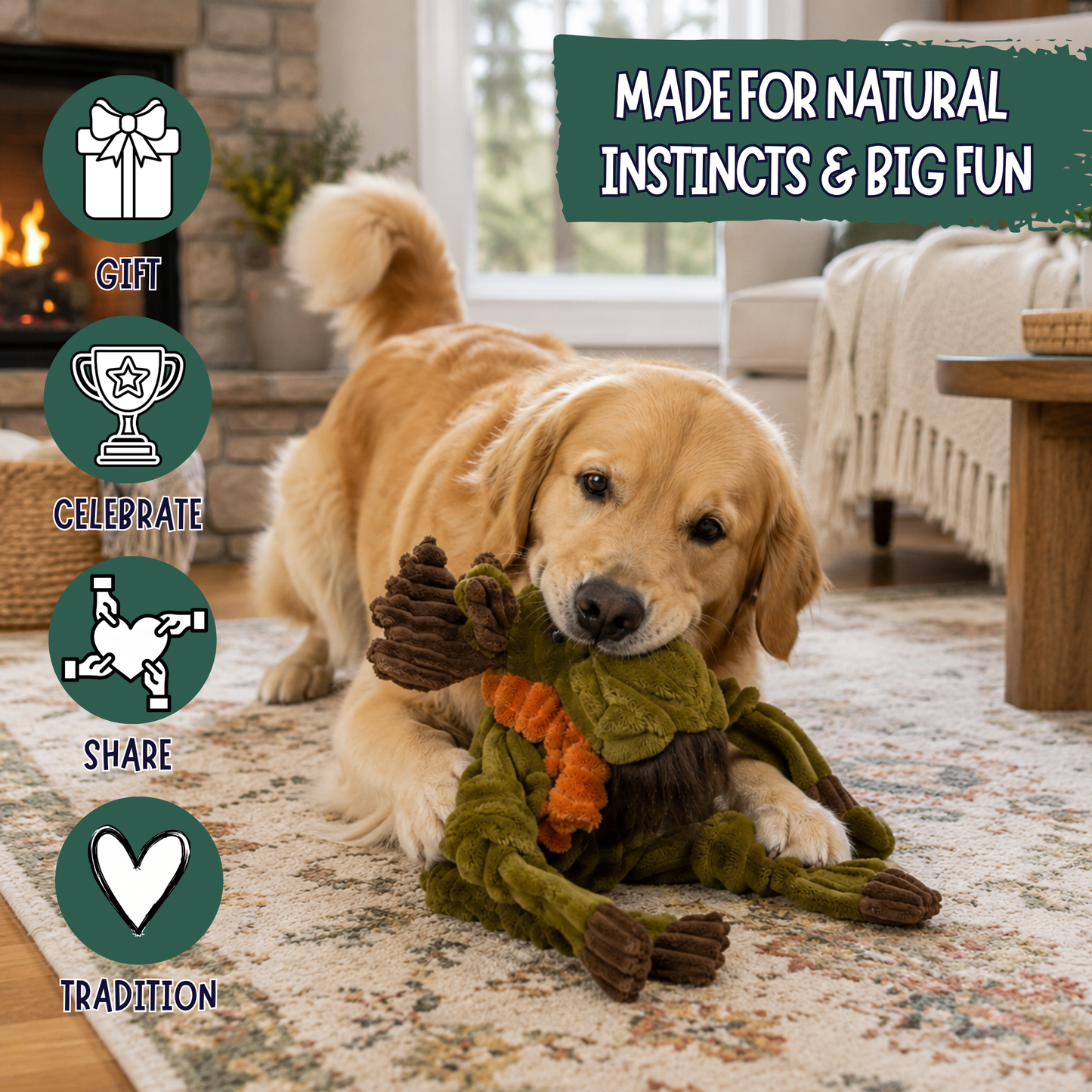 Milo Moose Plush Dog Toy Knottie®