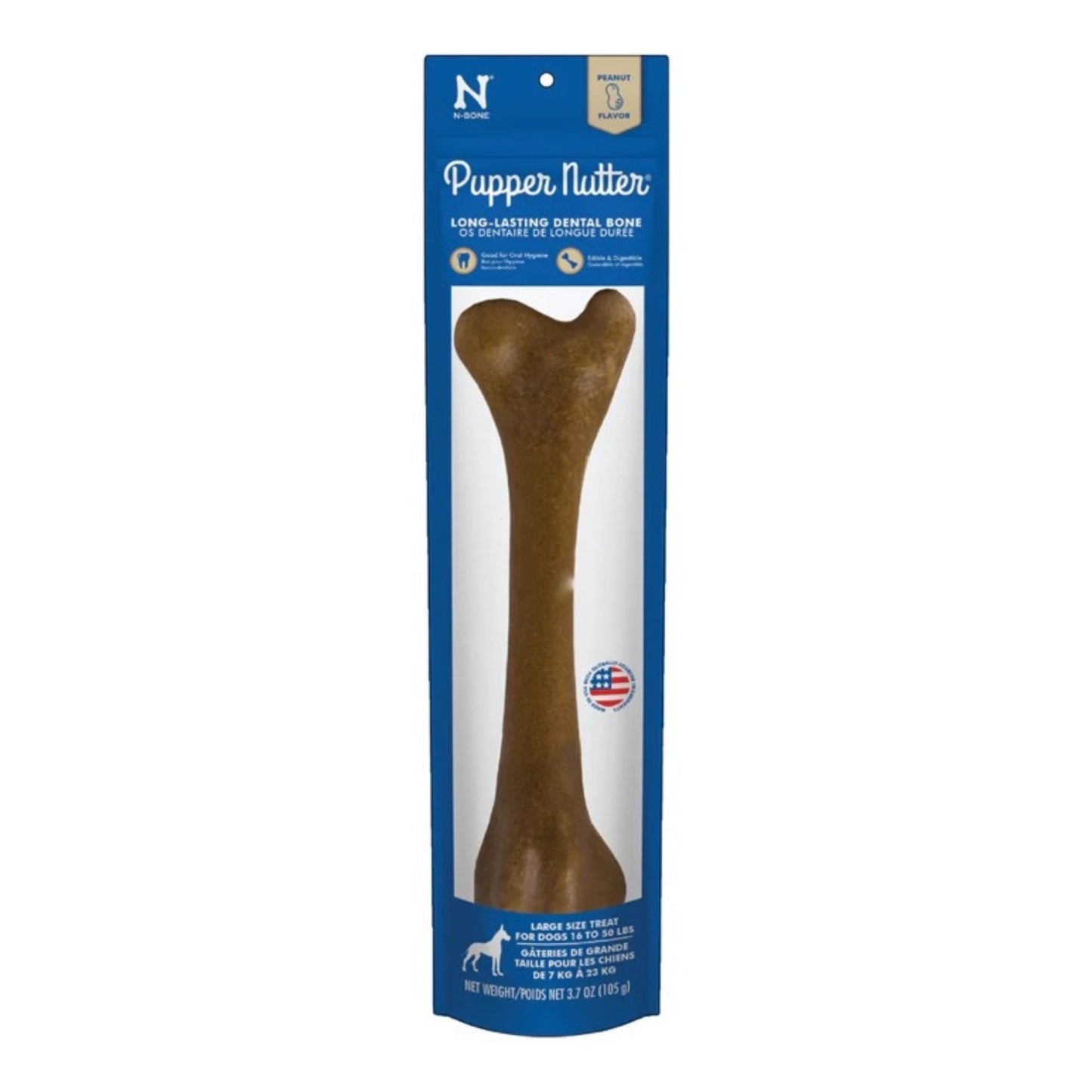 N-Bone Pupper Nutter Dental Chew Bone Peanut 1ea/LG, Single - Bark & Beyond