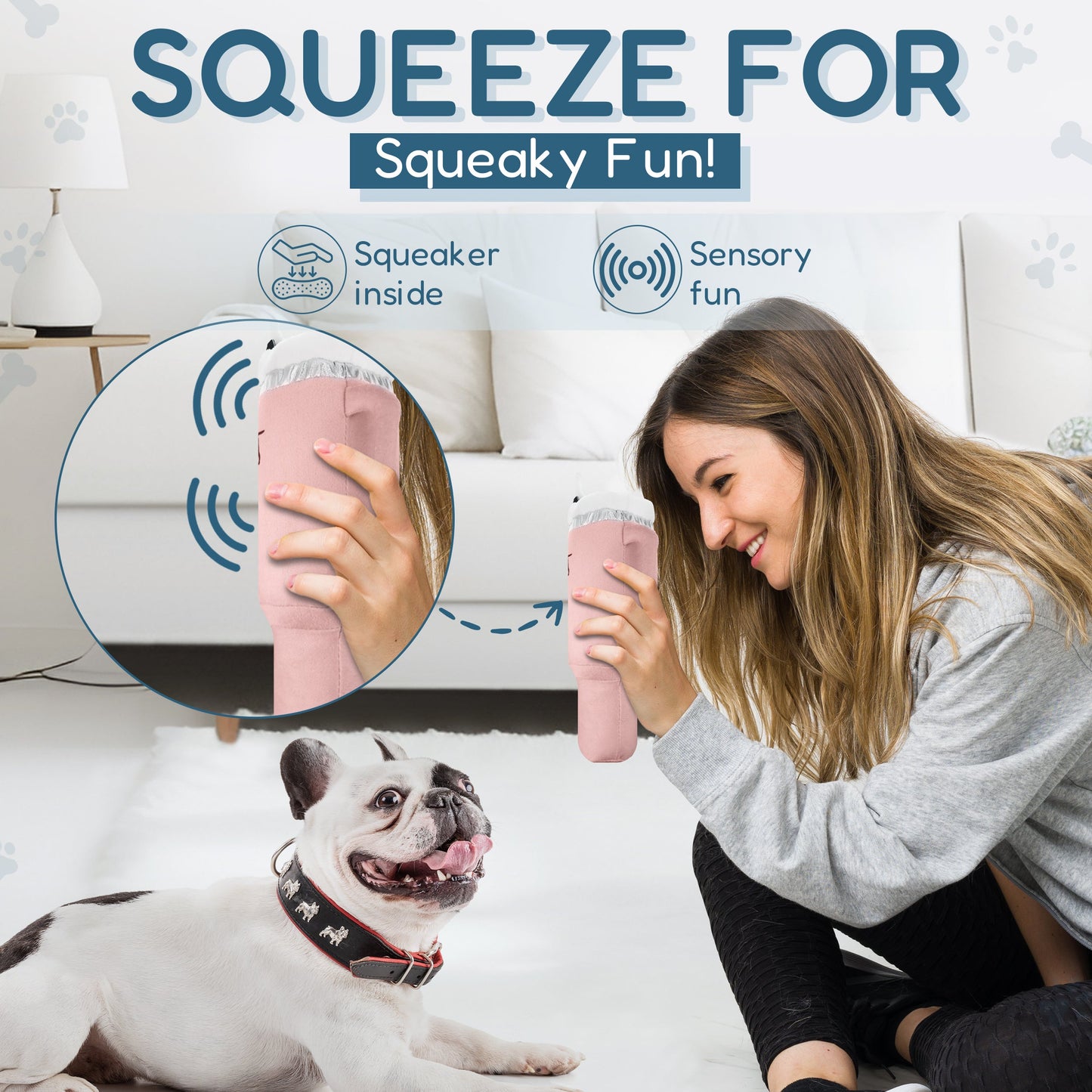 Pup Cup Tumbler Plush Squeaky Dog Toy- Ideal Birthday Dog Toy Gift