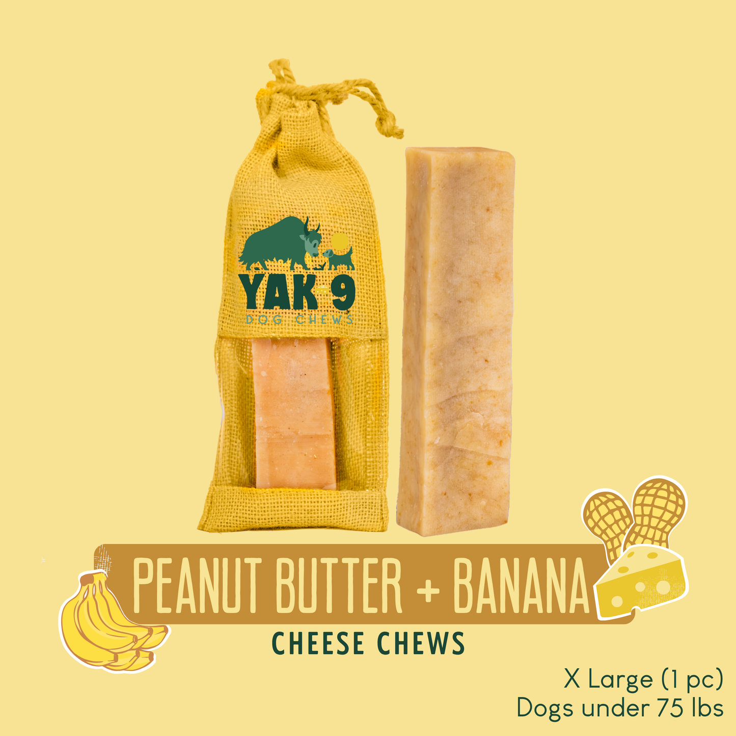 Peanut Butter & Banana Chews for Dogs