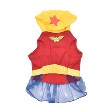 DC Comics Dog Costume Wonder Woman Halloween Pet Outfit w/Hood Superhero - Large