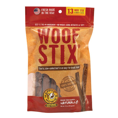 Happy Howie Dog Beef Woof Stix Bakers Dozen 6 Inch Happy Howie