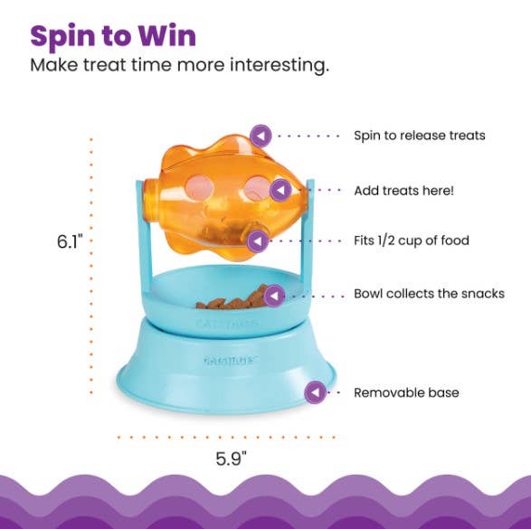 Catstages 2-in-1 Topper Spin Fish Treat Cat Toy