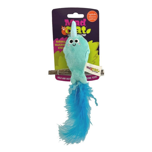 Mad Cat Narwhal with Silvervine Cat Toy 1ea/SM - Bark & Beyond
