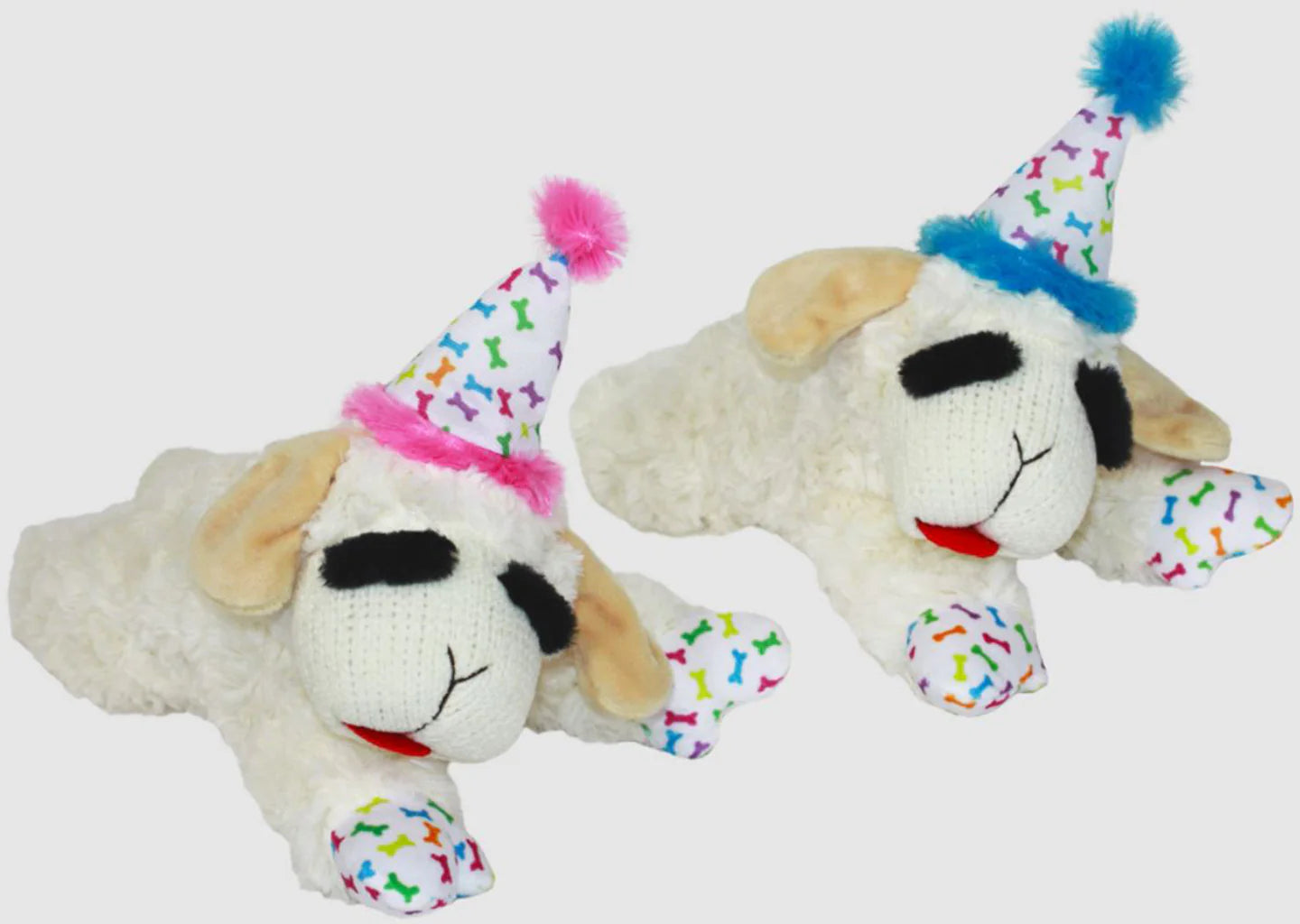 Birthday Lamb Chop Dog Toy, Assorted Colors 10.5"